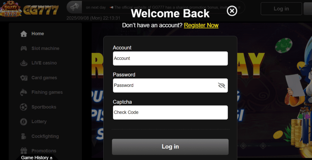 Notes When Logging In GG777